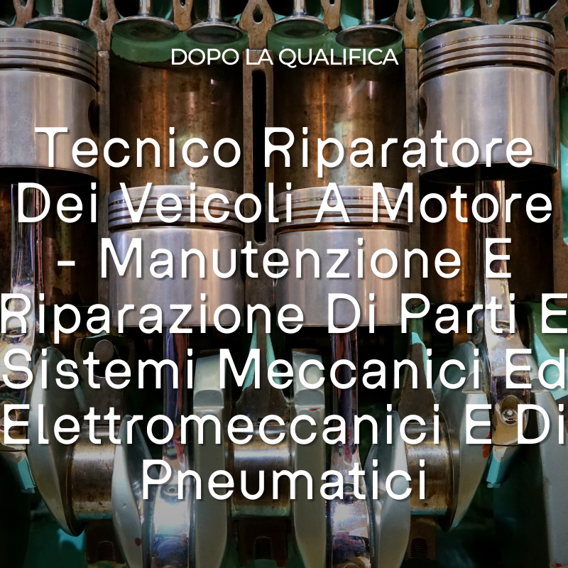 Tecnico Riparatore Dei Veicoli A Motore - Manutenzione E Riparazione Di Parti E Sistemi Meccanici Ed Elettromeccanici E Di Pneumatici